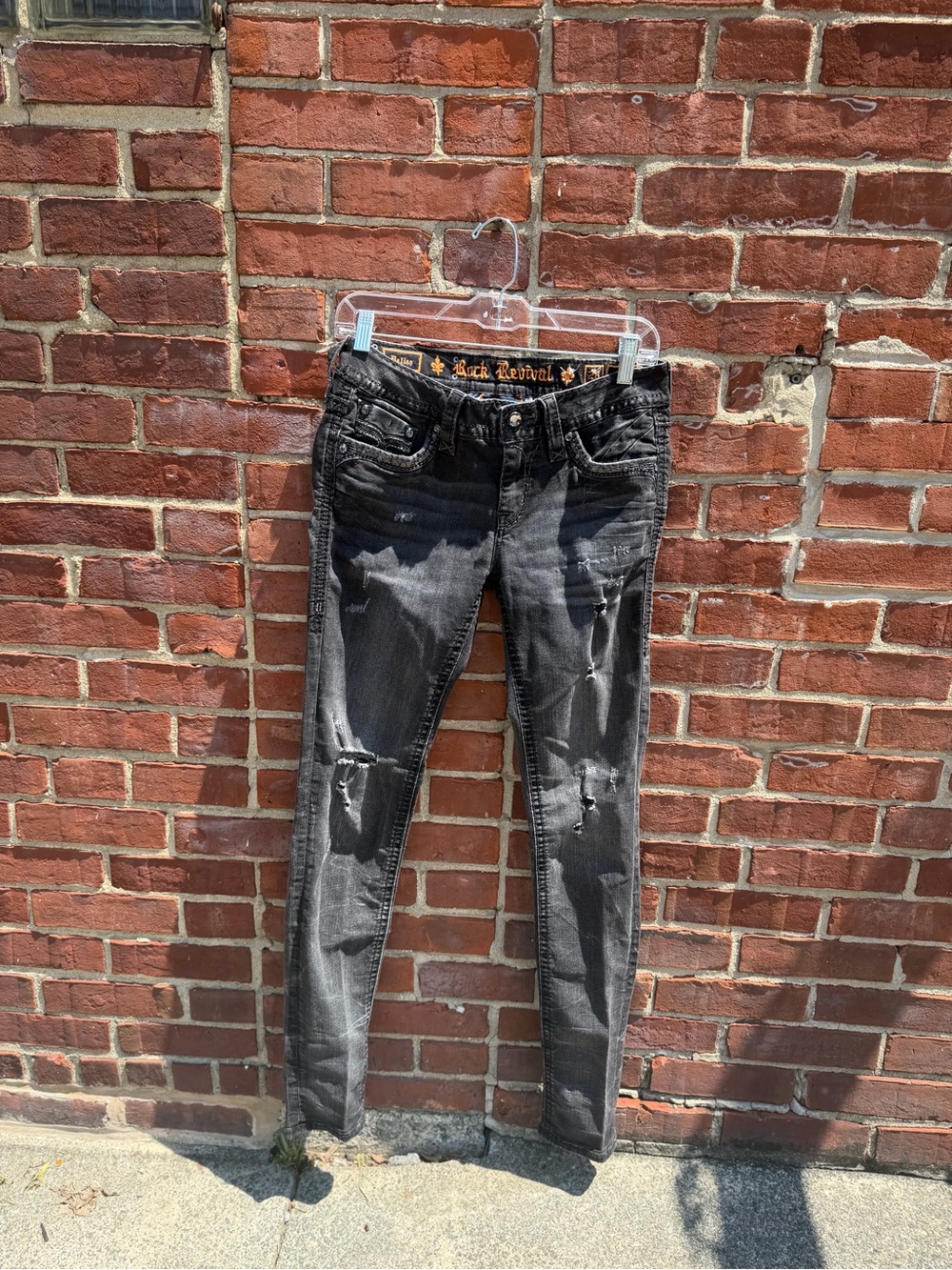 Rock Revival Women's Distressed Black Skinny Jeans
